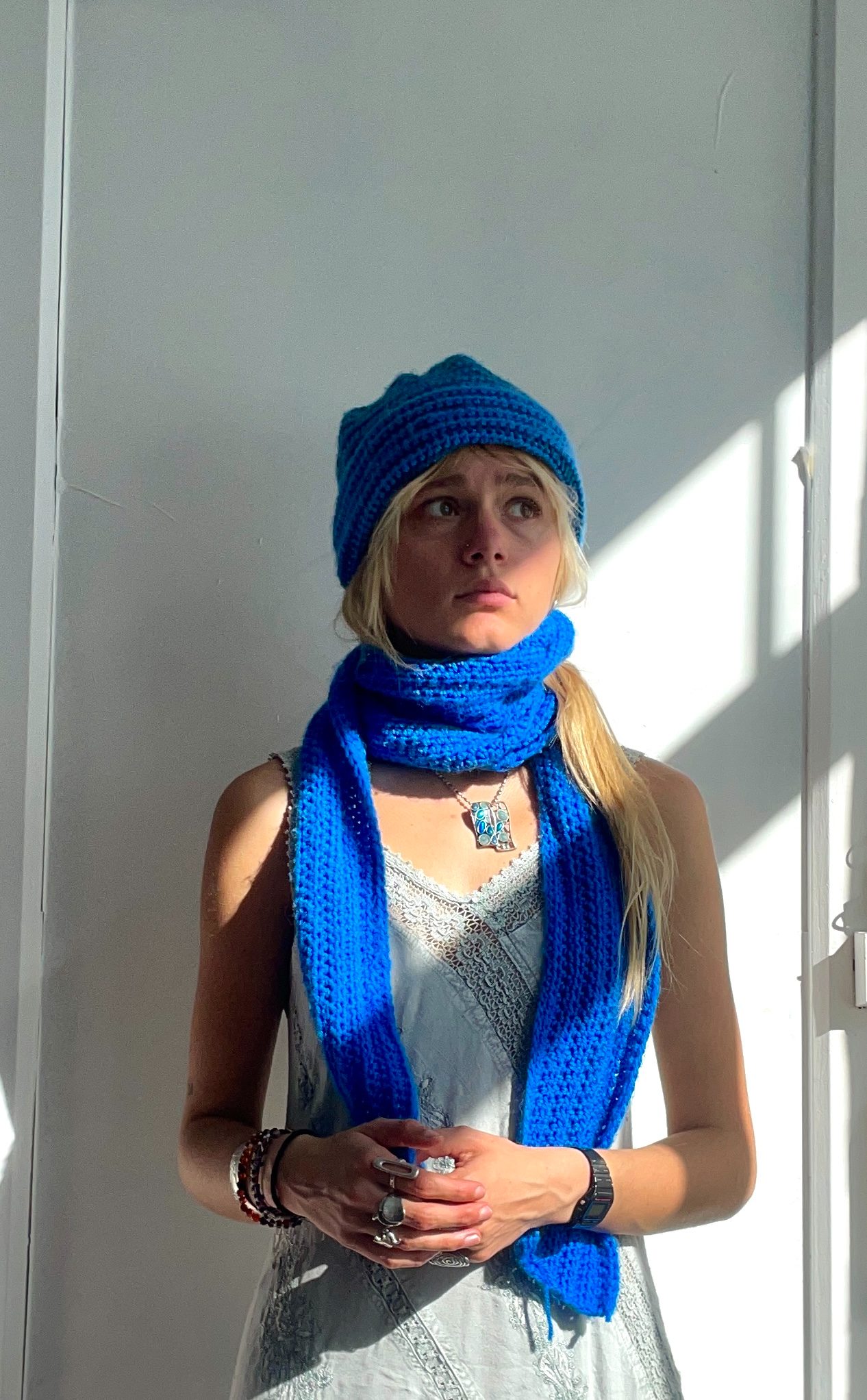 Blauw gestreept